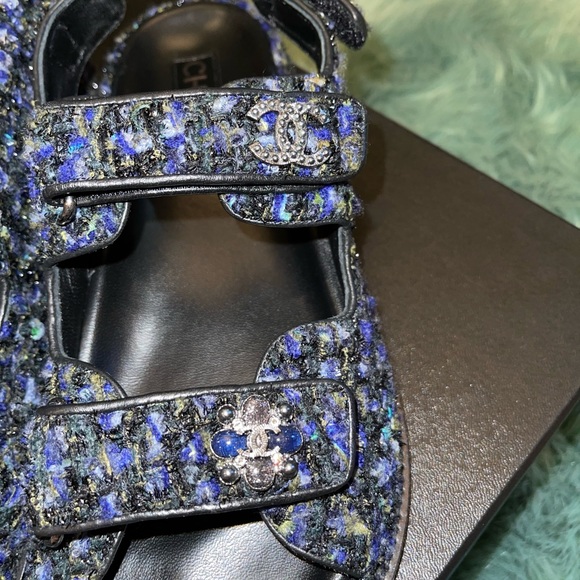 Chanel tweed dad sandals BNIB - Picture 3 of 9